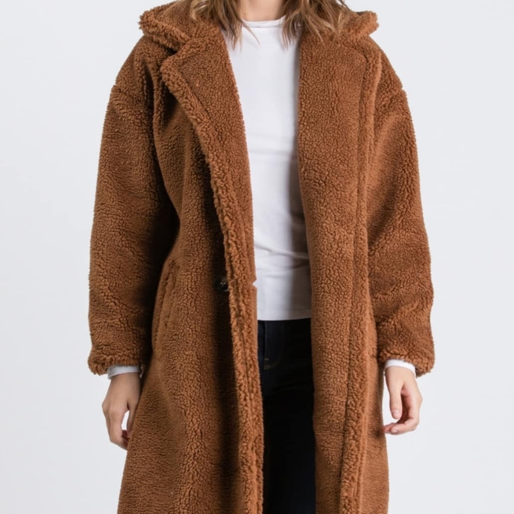 Soft & Cozy Brown Teddy Coat